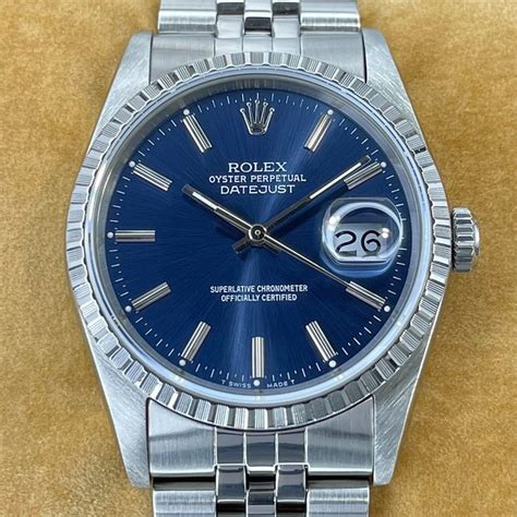 rolex ref 16220 blue|Rolex oyster perpetual datejust 16220.